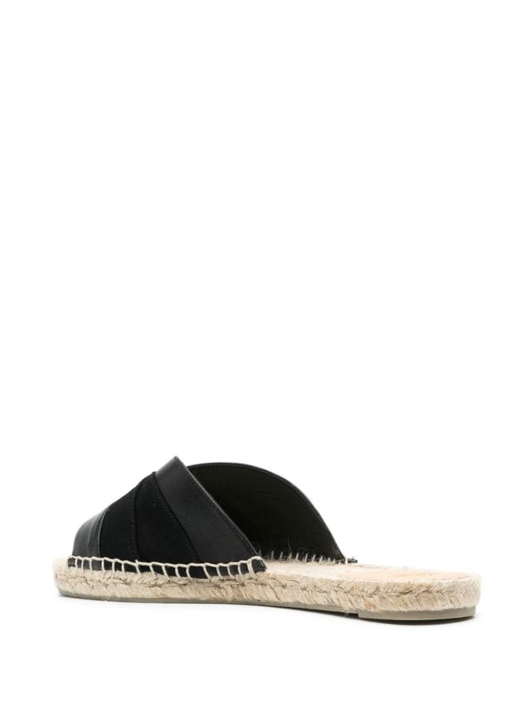 Black Flat Raffia Open Pasi Espadrilles
