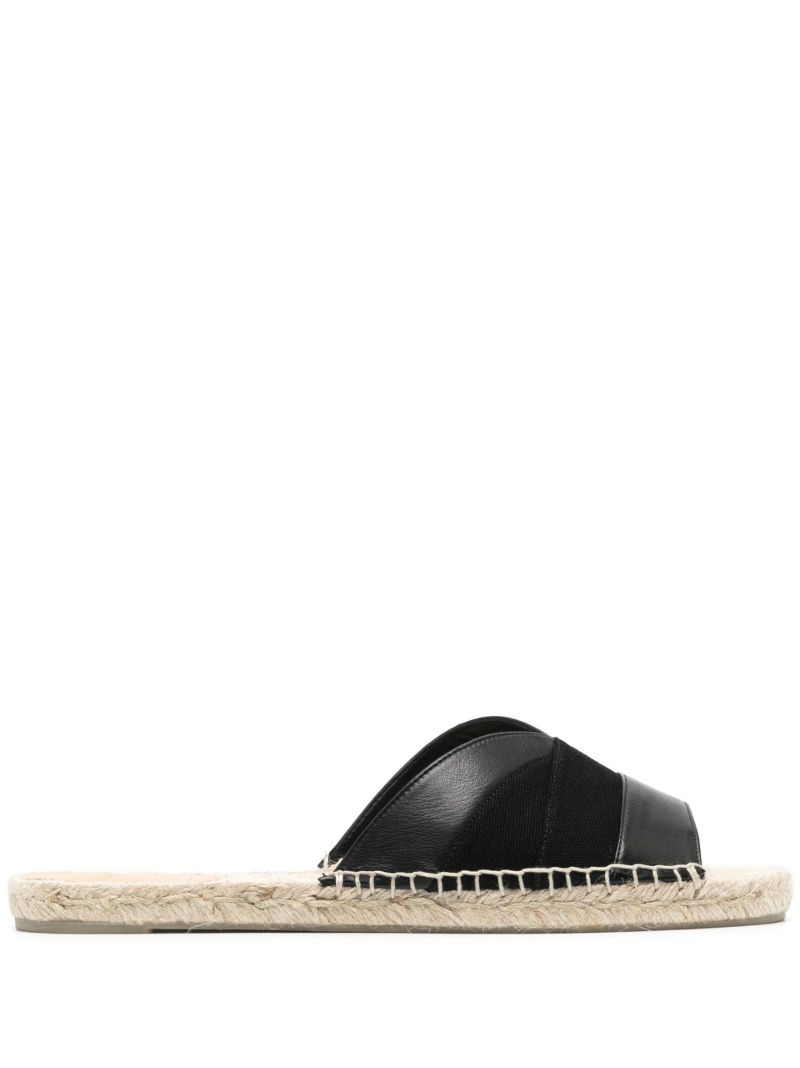 Black Flat Raffia Open Pasi Espadrilles