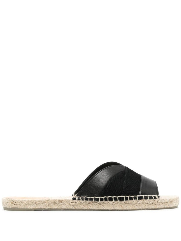 Black Flat Raffia Open Pasi Espadrilles