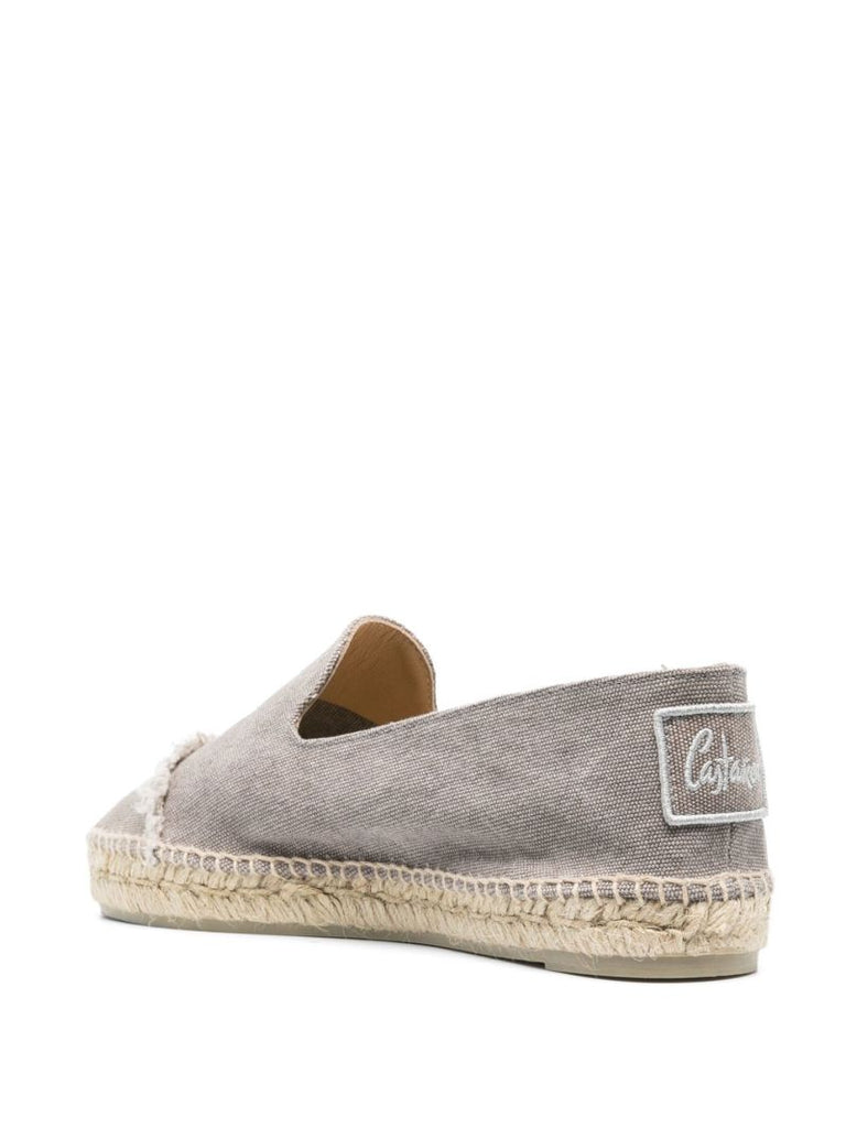 Grey Canvas Flat Espadrilles
