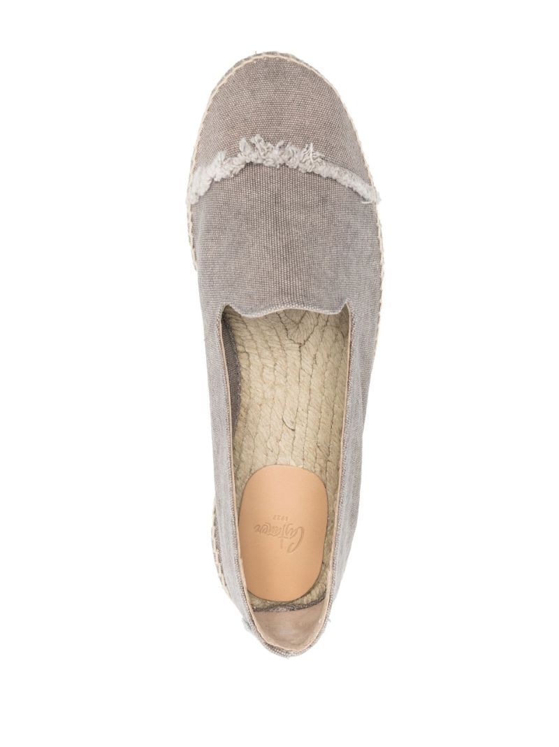 Grey Canvas Flat Espadrilles