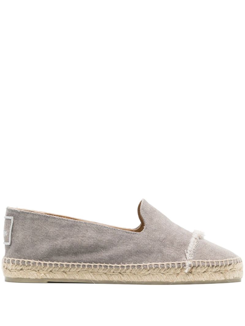 Grey Canvas Flat Espadrilles