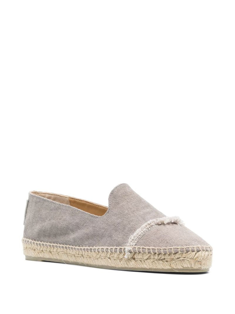 Grey Canvas Flat Espadrilles