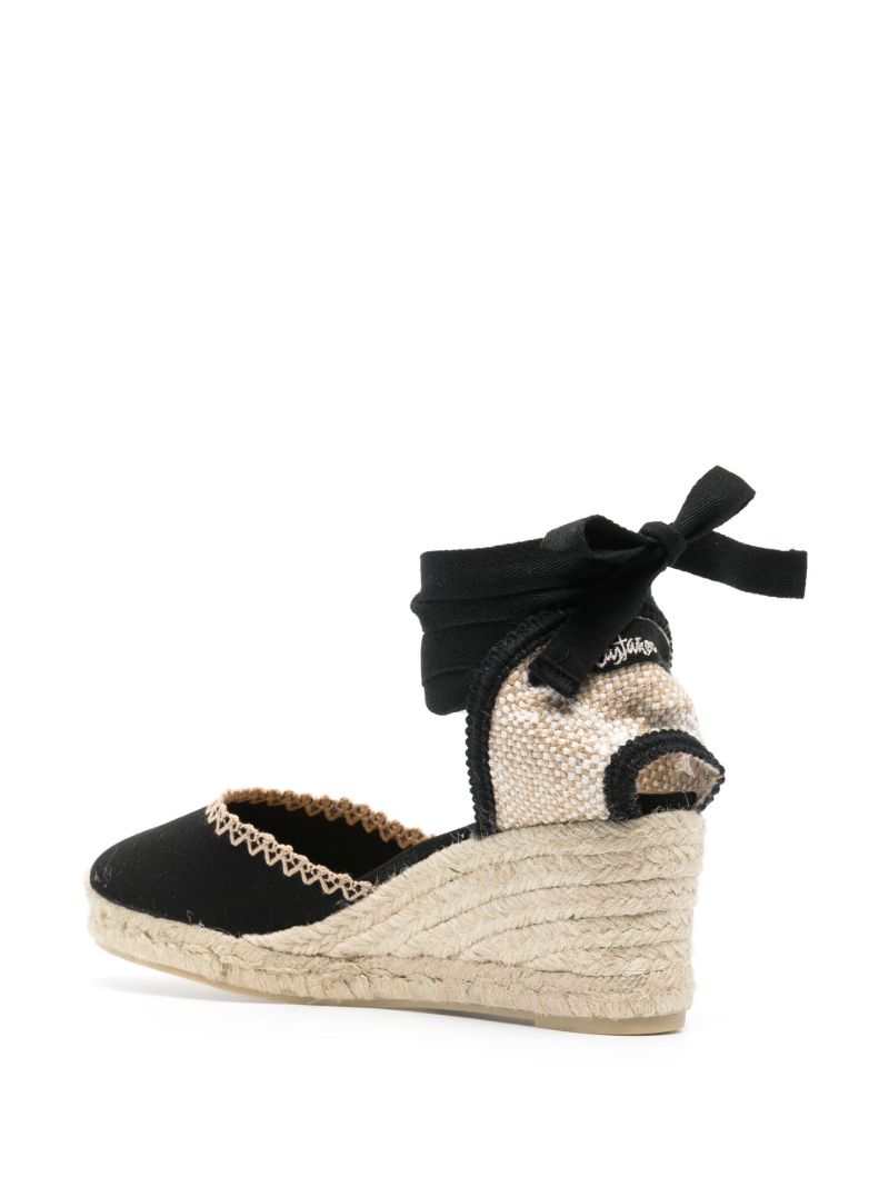 Black 60 Wedge Raffia Espadrilles