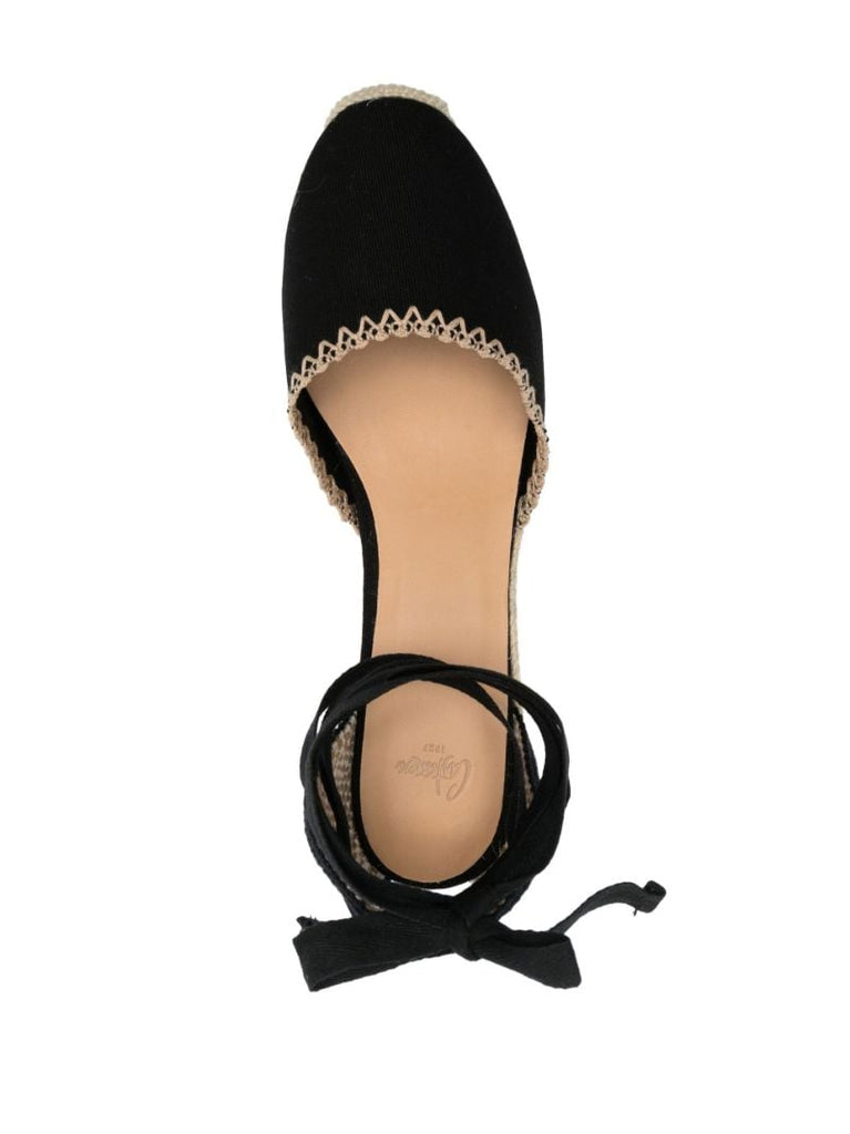 Black 60 Wedge Raffia Espadrilles