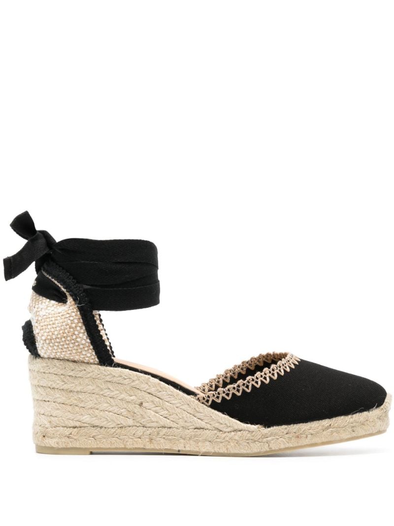 Black 60 Wedge Raffia Espadrilles