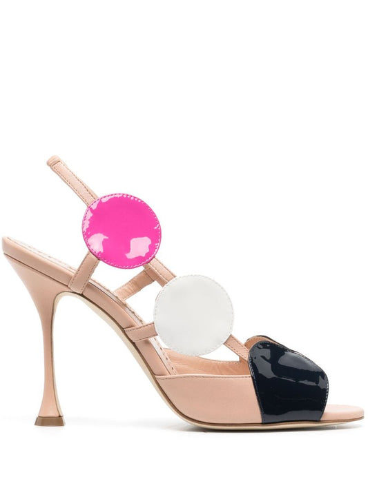Neutral Munir Slingback Leather Sandals