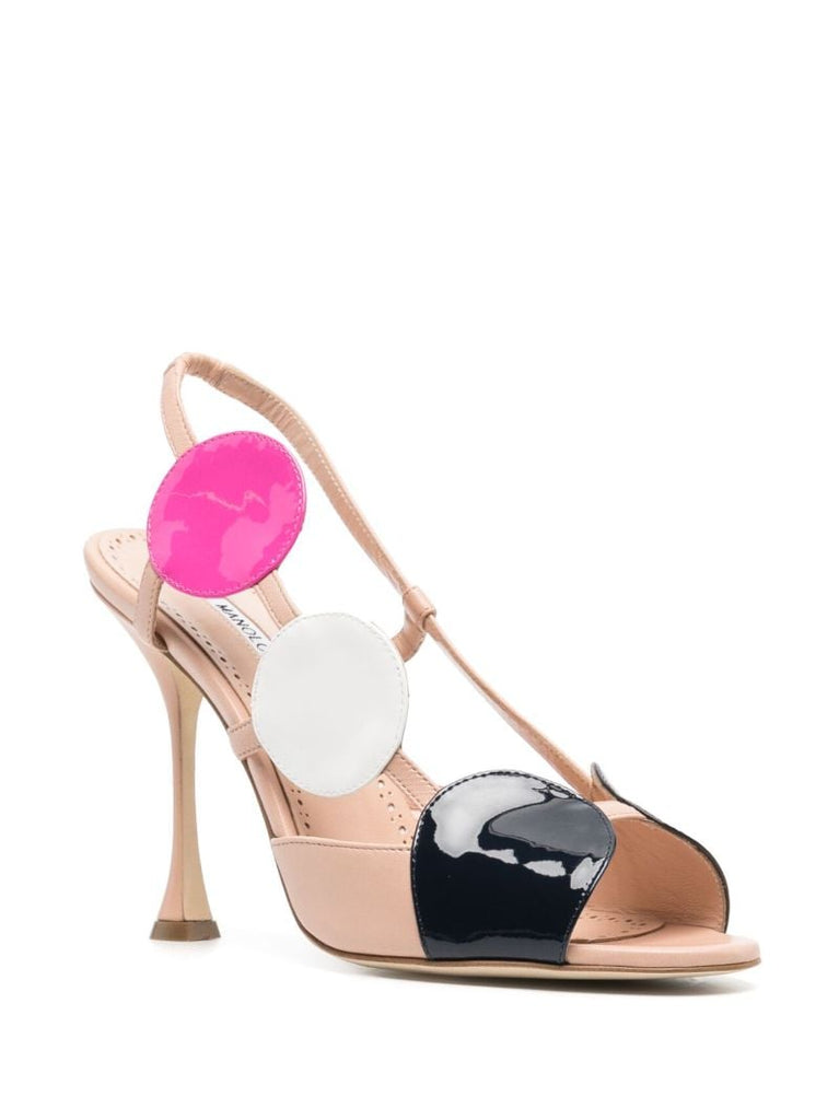 Neutral Munir Slingback Leather Sandals