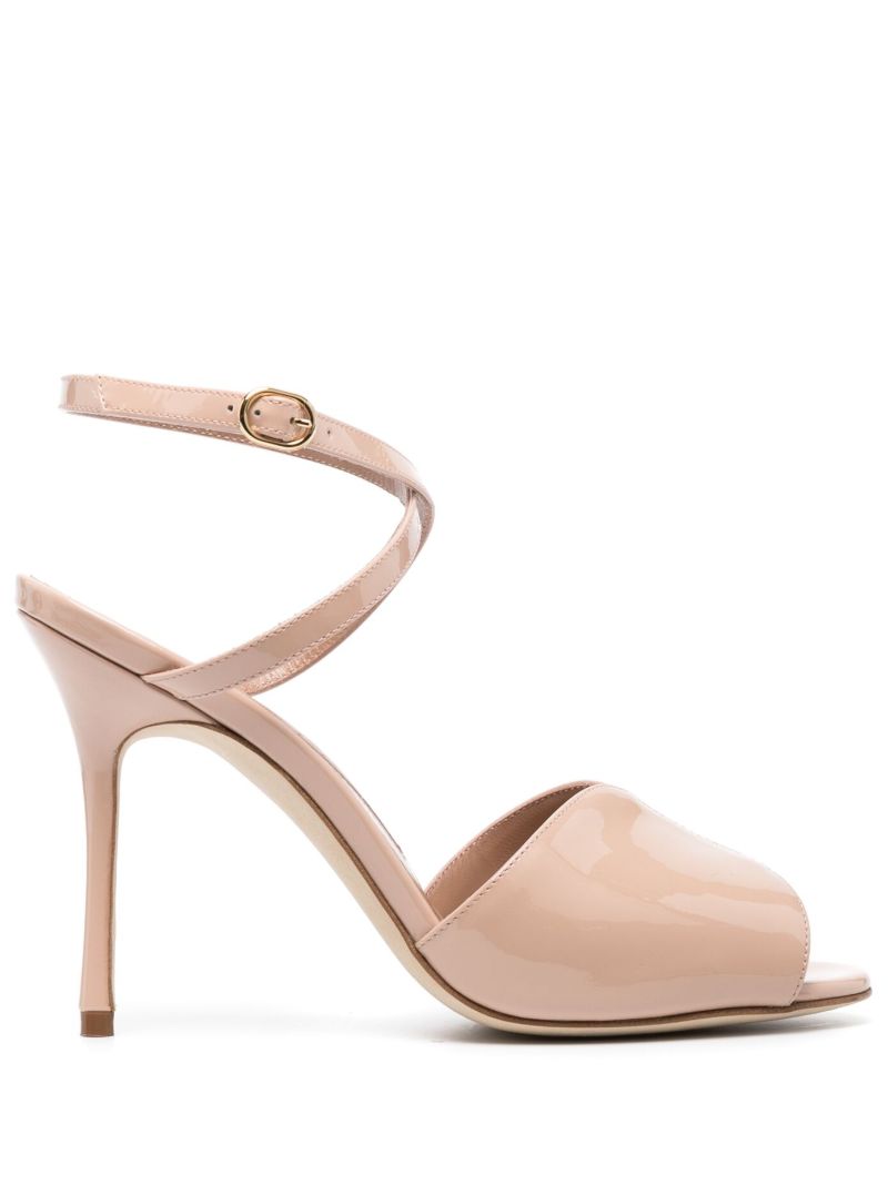 Beige Hourani 105 Patent Leather Sandals