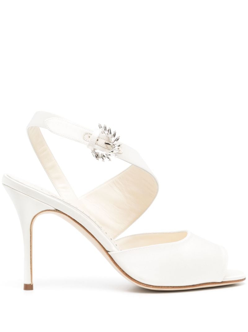 White Havelopa 90 Satin-finish Sandals