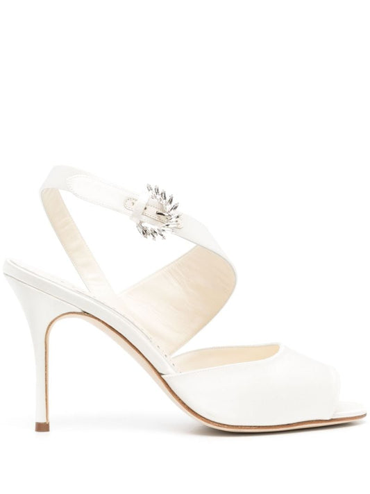 White Havelopa 90 Satin-finish Sandals