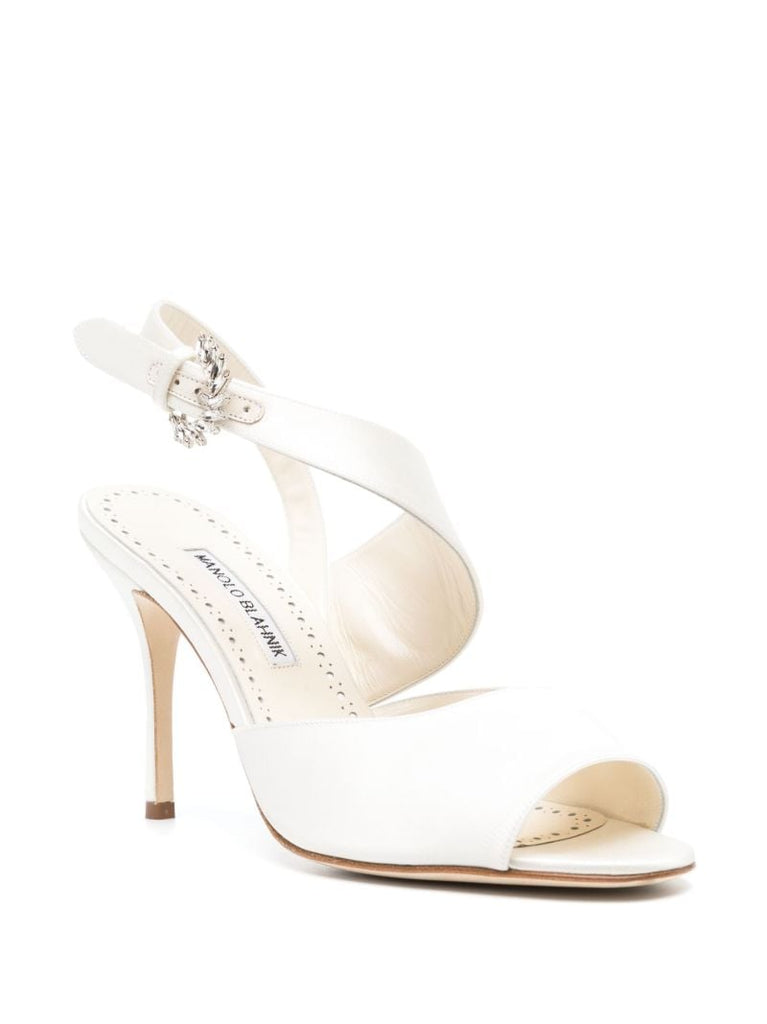 White Havelopa 90 Satin-finish Sandals