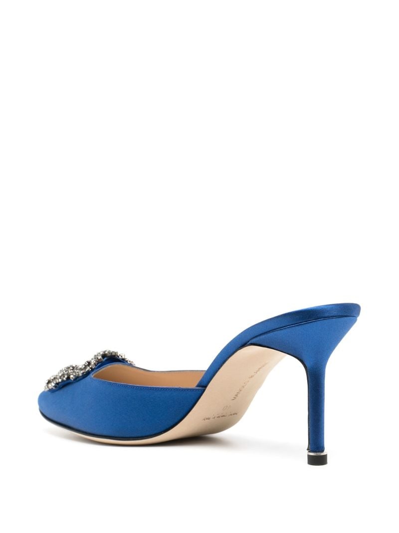Blue Hangisi 70 Crystal Satin Mules