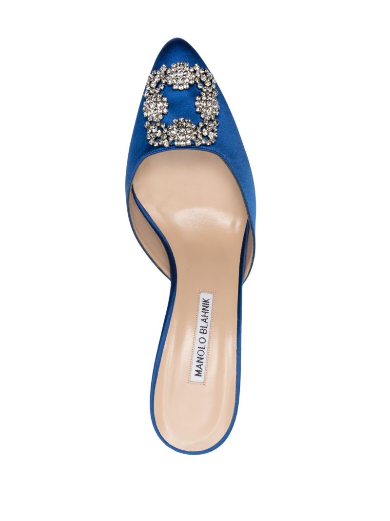 Blue Hangisi 70 Crystal Satin Mules
