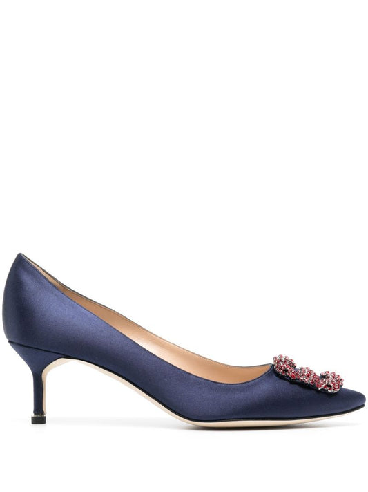 Blue Hangisi 50 Crystal Satin Pumps