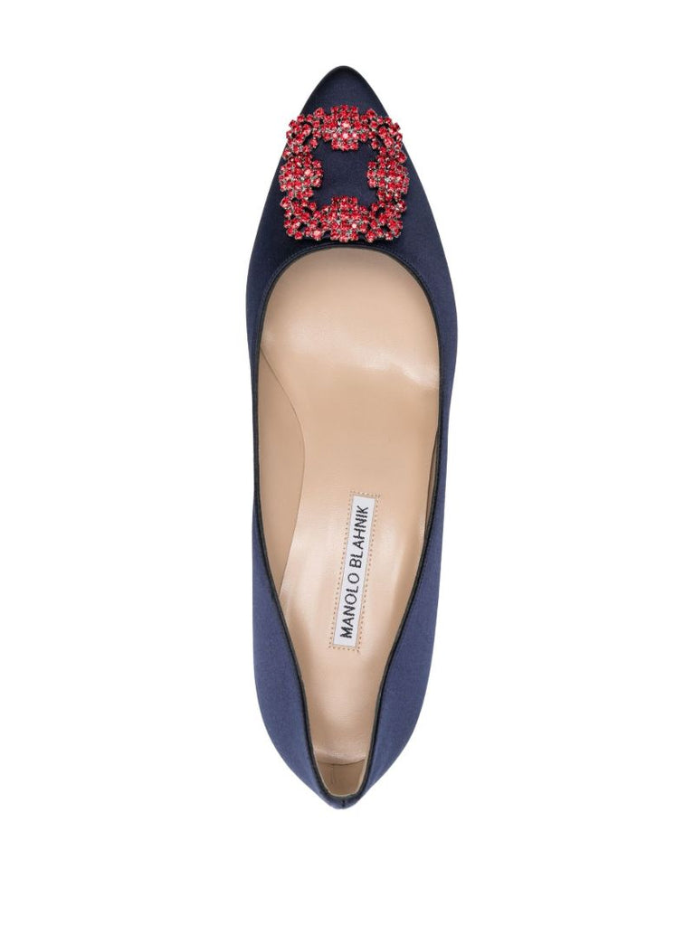 Blue Hangisi 50 Crystal Satin Pumps
