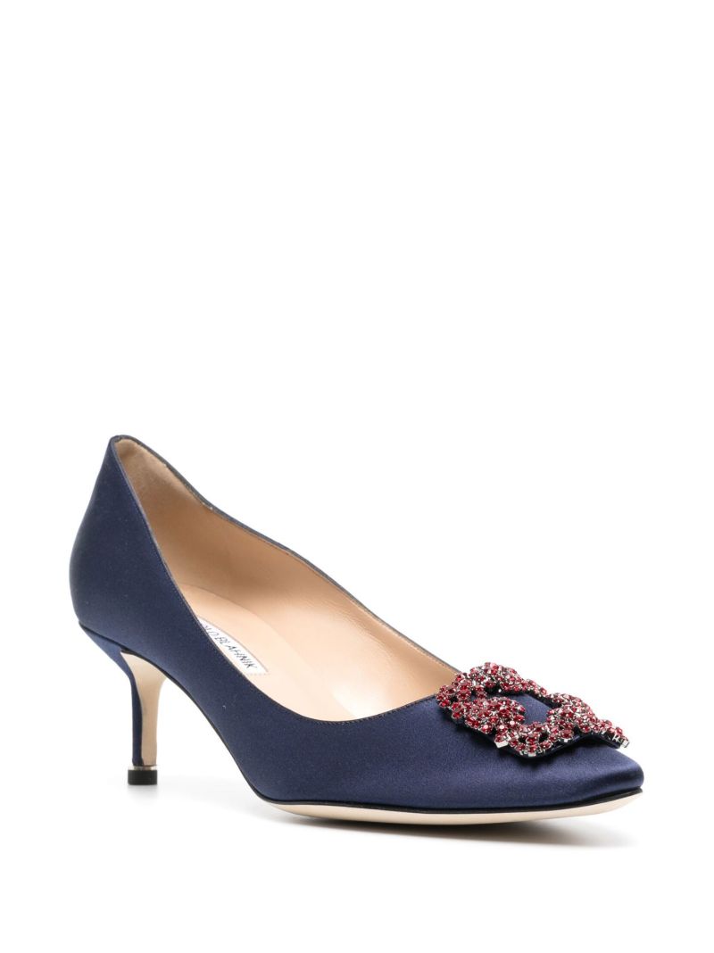 Blue Hangisi 50 Crystal Satin Pumps