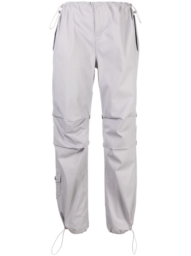 Grey Low-rise Cargo Trousers
