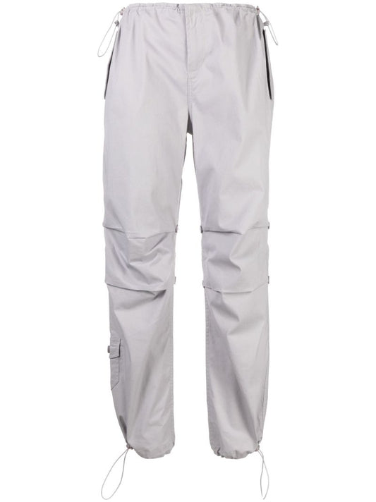 Grey Low-rise Cargo Trousers