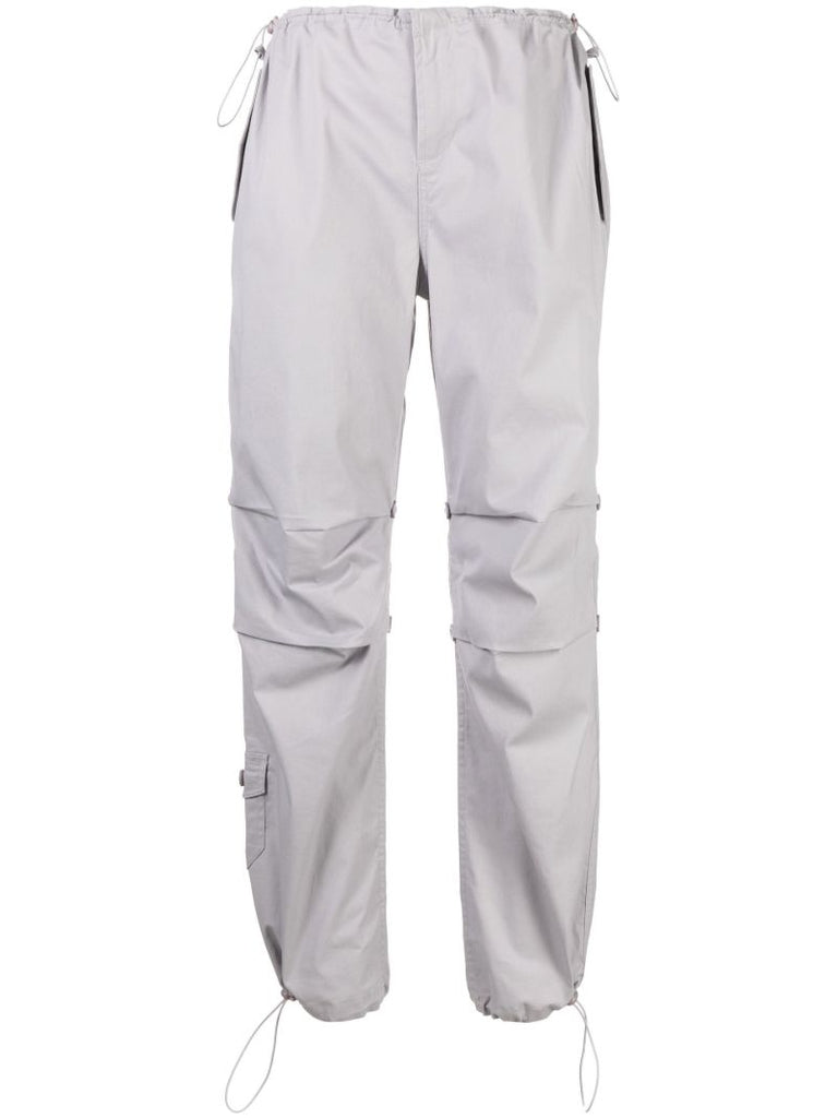 Grey Low-rise Cargo Trousers