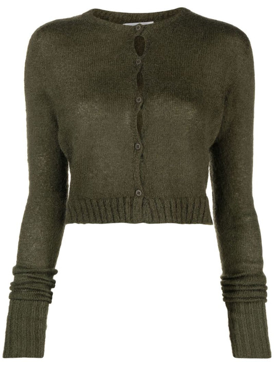 Forest Green Cropped Cardigan