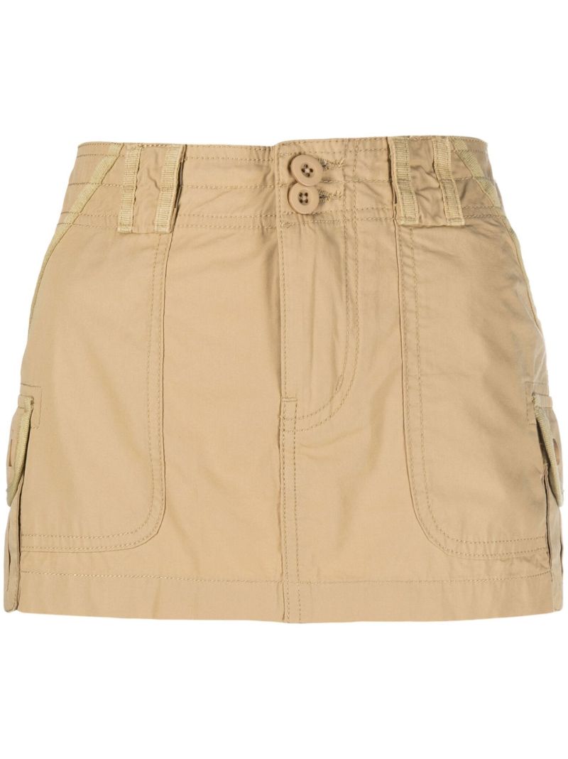 Neutral Tactical Cargo Mini Skirt