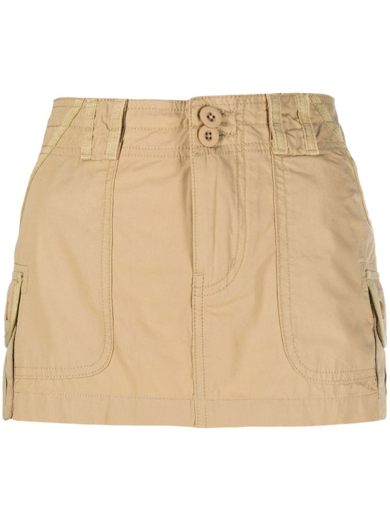 Neutral Tactical Cargo Mini Skirt