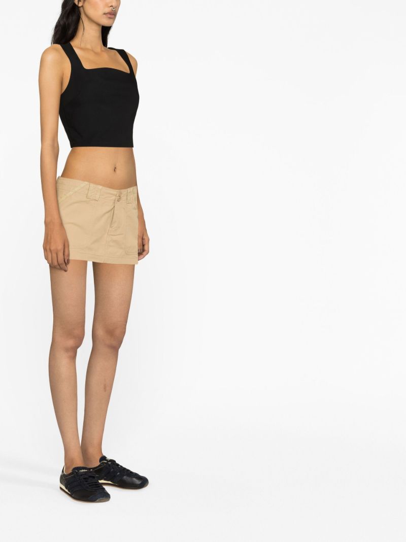 Neutral Tactical Cargo Mini Skirt