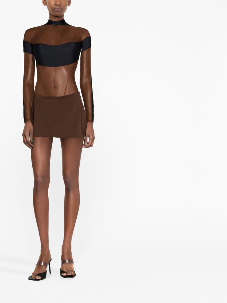 Brown Micro Mini Skirt