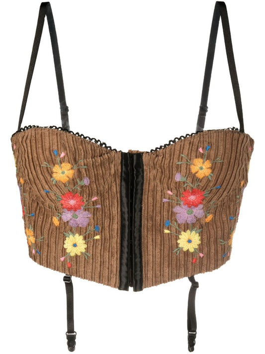 Brown Flora Balconette Corset
