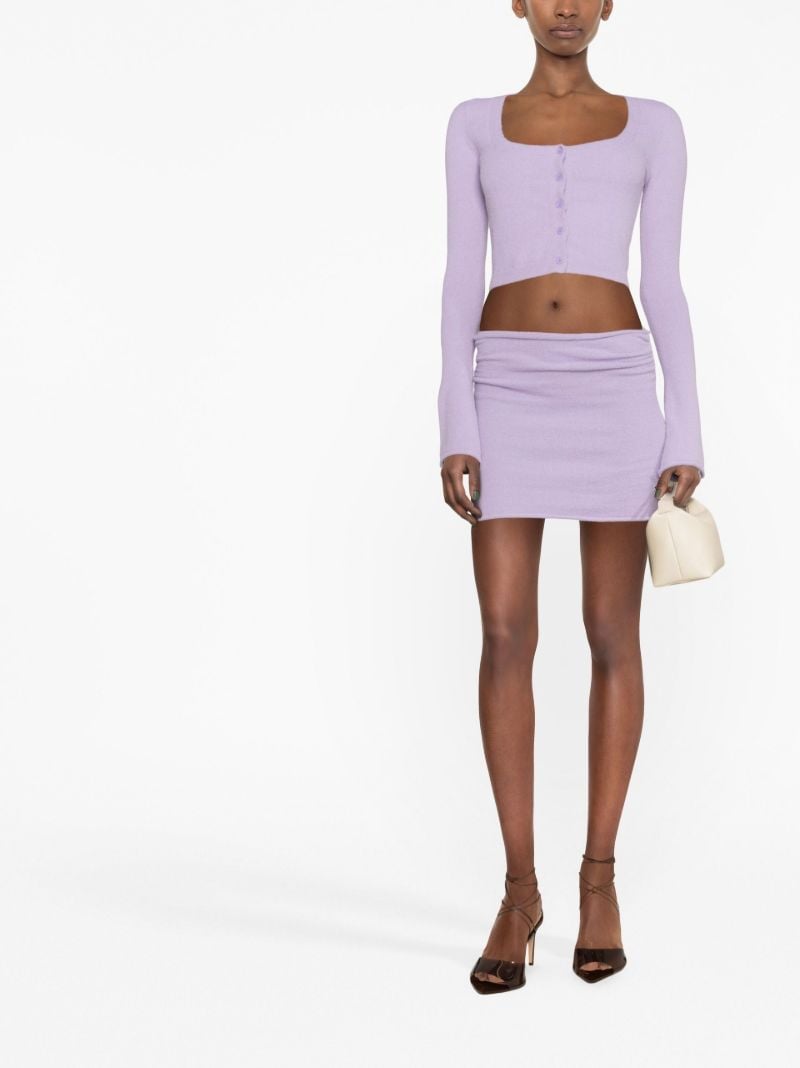 Purple Cropped Cardigan