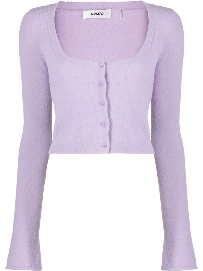 Purple Cropped Cardigan