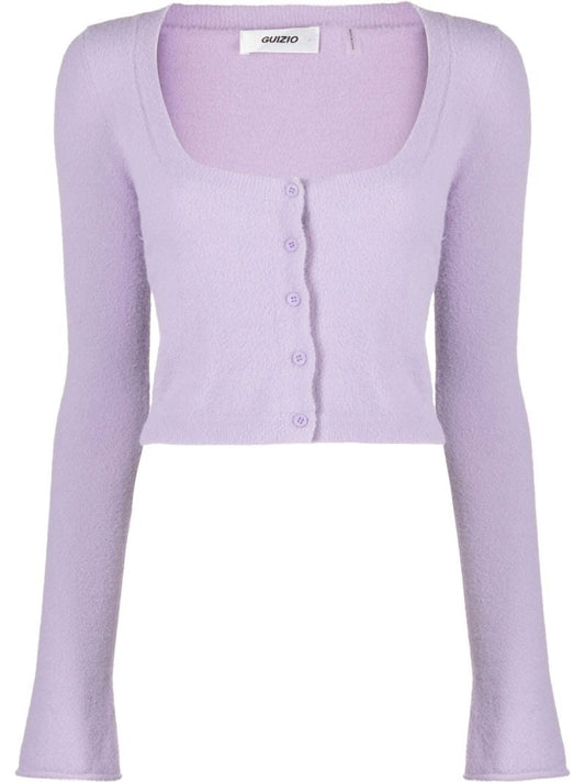 Purple Cropped Cardigan