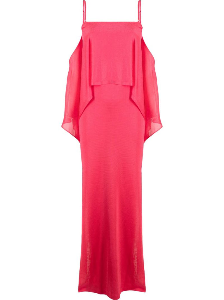 Pink Off-shoulder Ruffle Dress