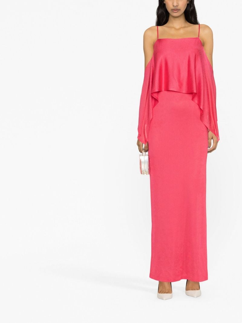 Pink Off-shoulder Ruffle Dress