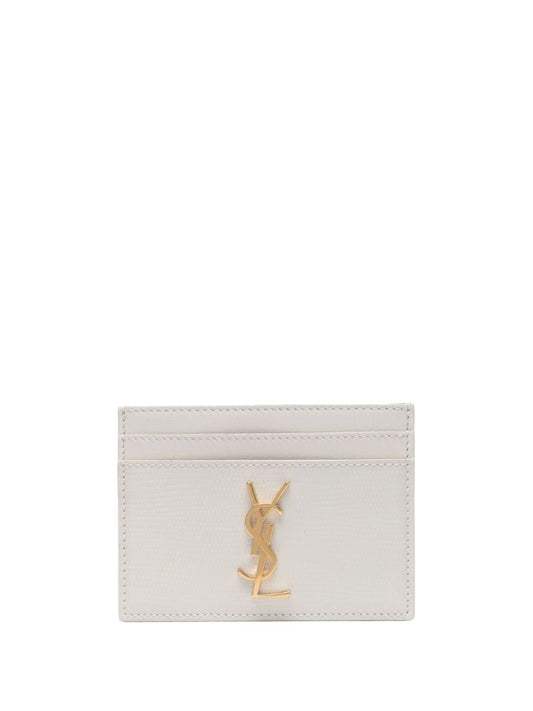 White Cassandre Leather Card Holder