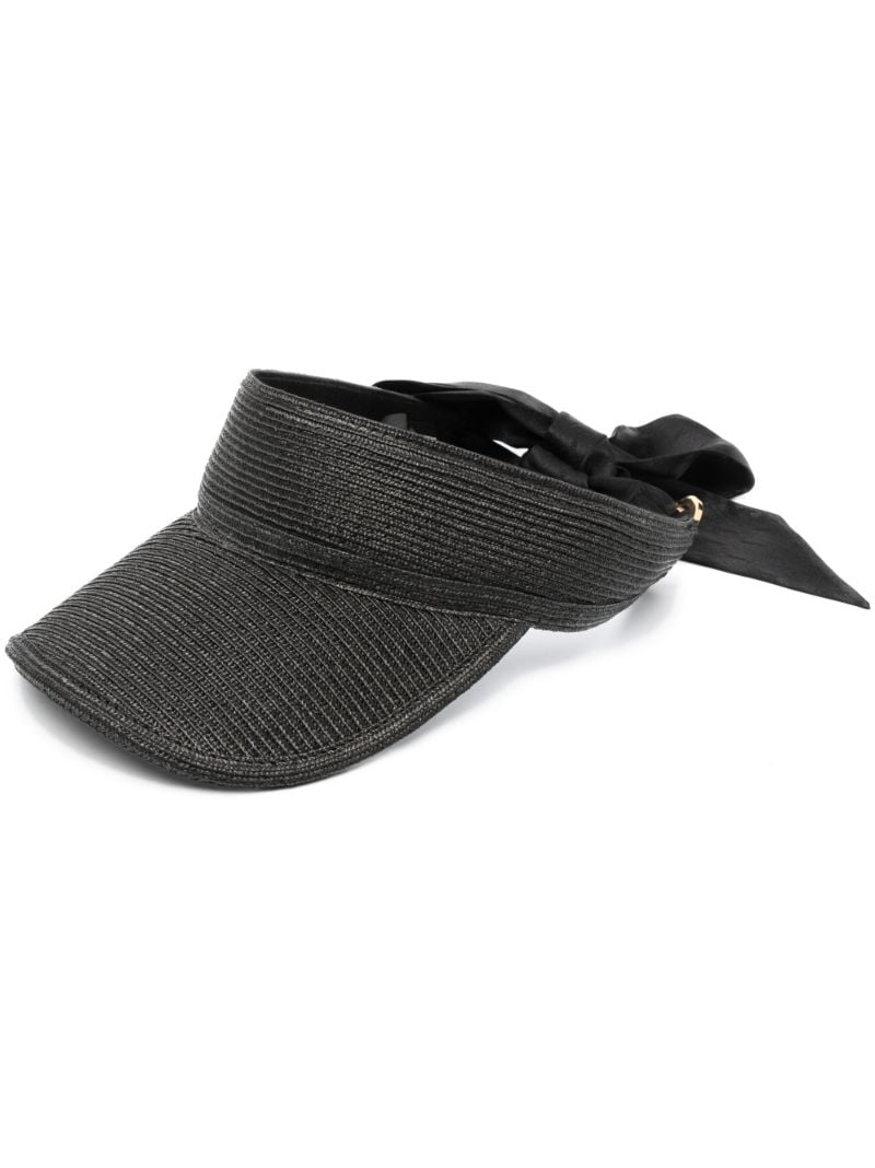 Black Straw Visor Hat