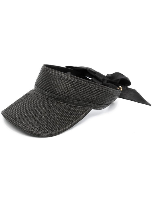 Black Straw Visor Hat