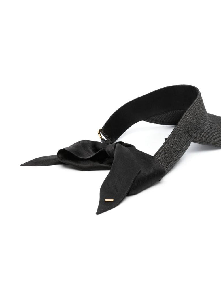Black Straw Visor Hat