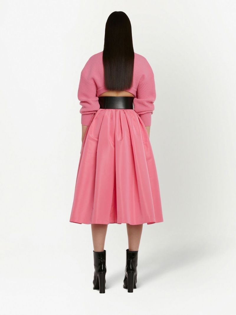 Pink High-waisted Full Skirt