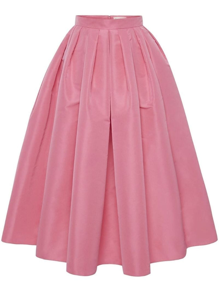 Pink High-waisted Full Skirt