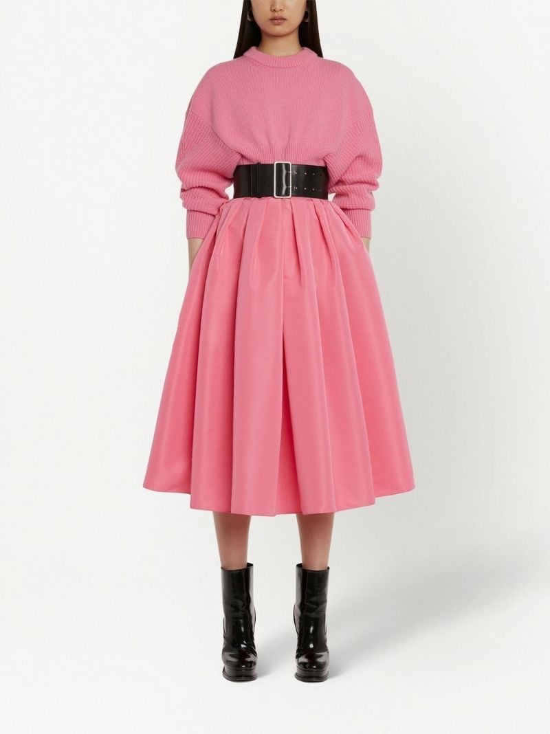 Pink High-waisted Full Skirt
