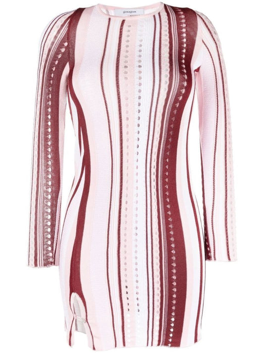 Pink Striped Mini Bodycon Dress