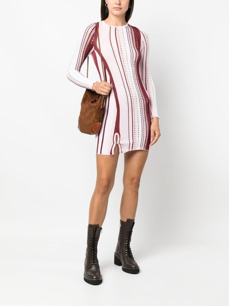 Pink Striped Mini Bodycon Dress