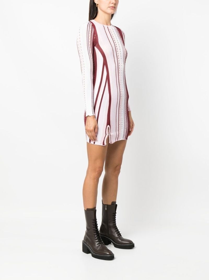 Pink Striped Mini Bodycon Dress