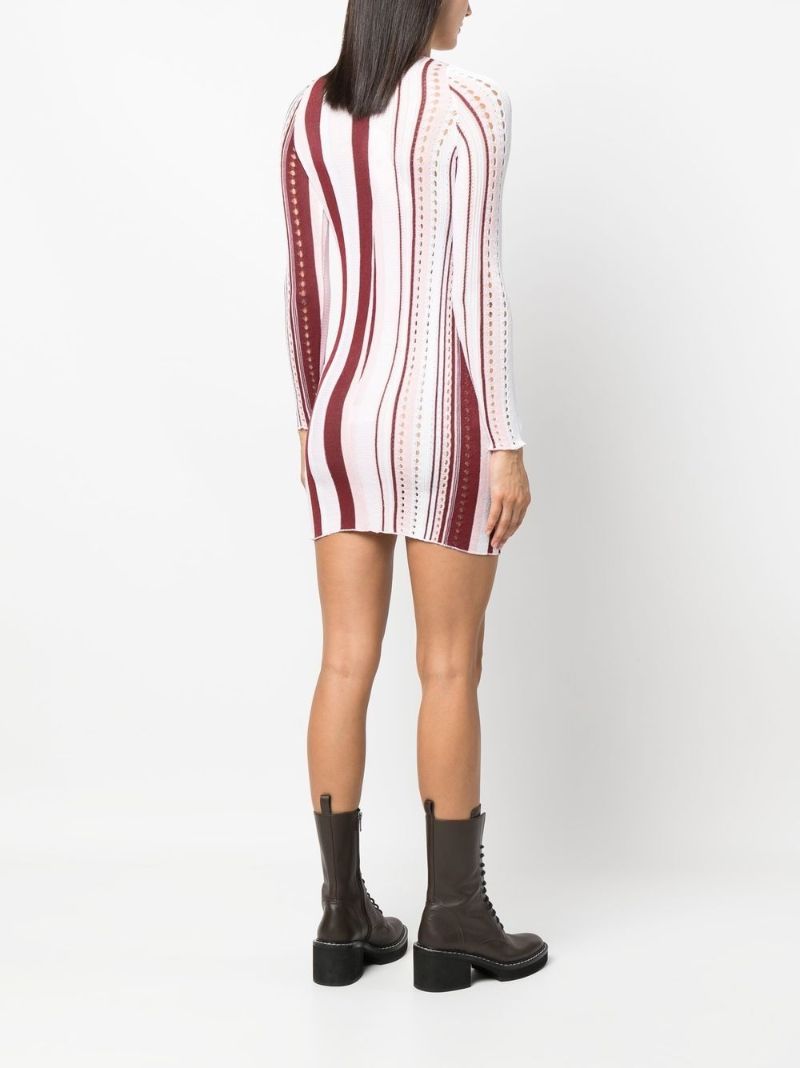 Pink Striped Mini Bodycon Dress