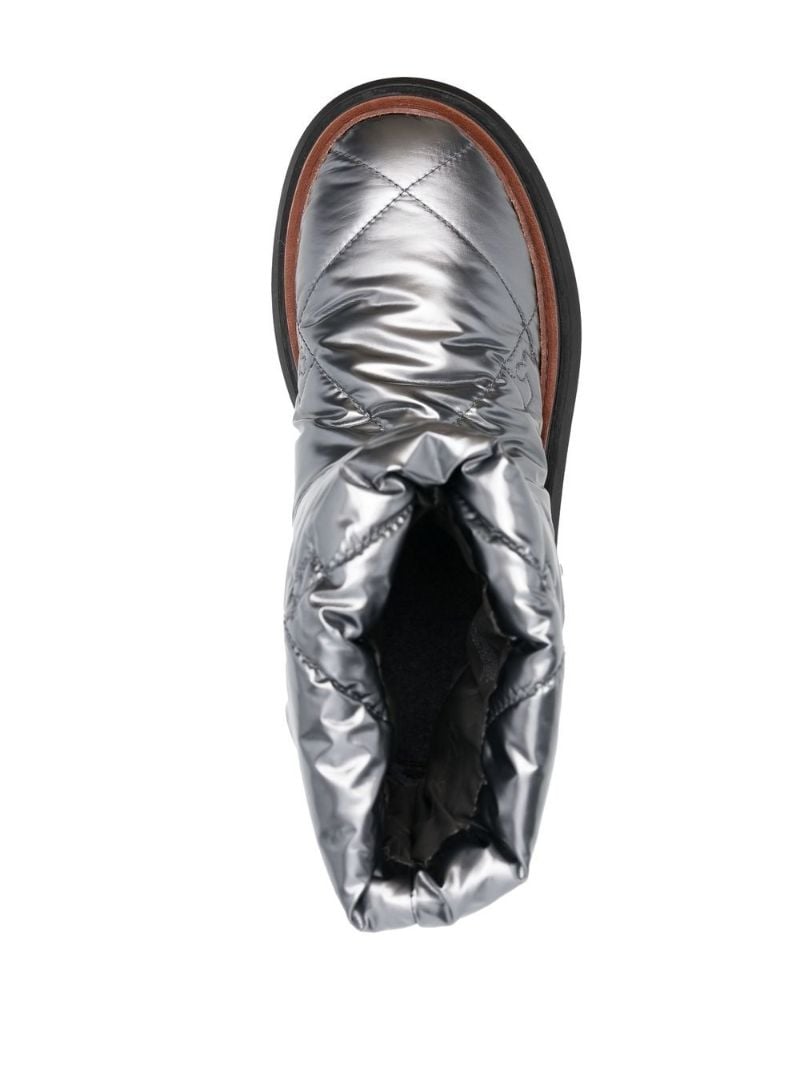 Silver Metallic Quilted Boots