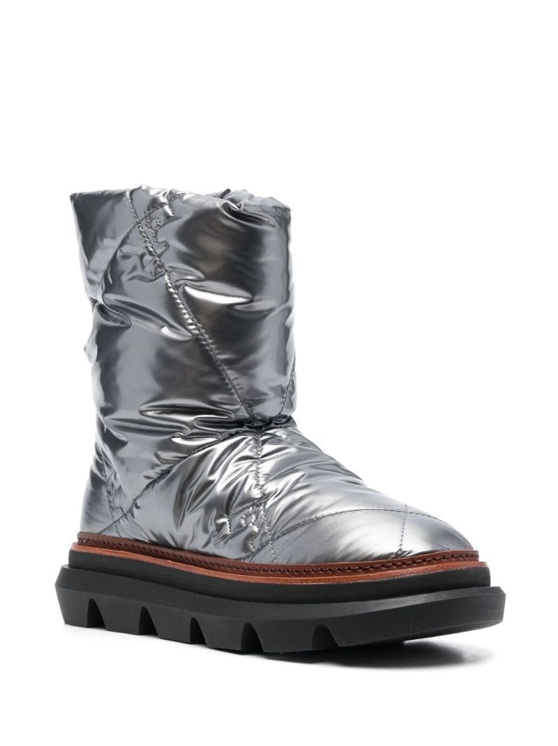 Silver Metallic Quilted Boots
