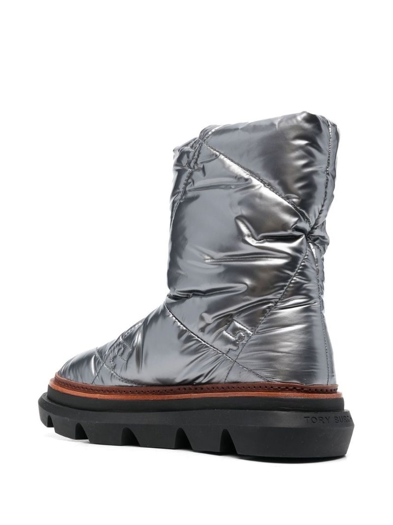 Silver Metallic Quilted Boots