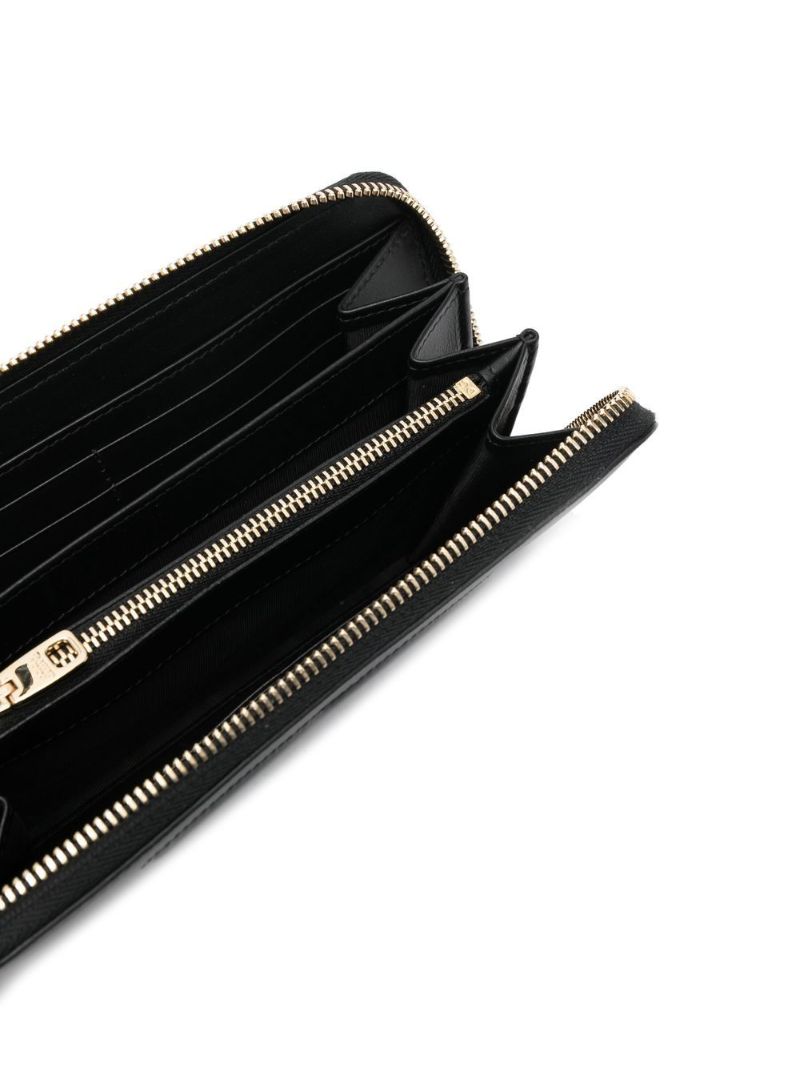 Black Logo Embossed Leather Wallet